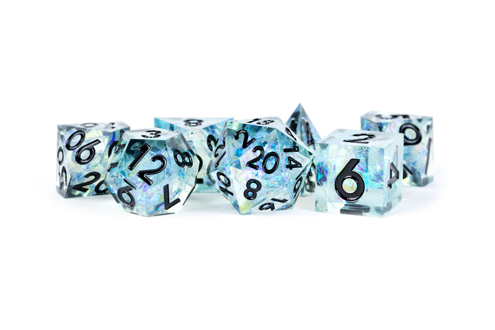 Dice Metallic Dice Co: Poly 7 Set Sharp Edge Resin