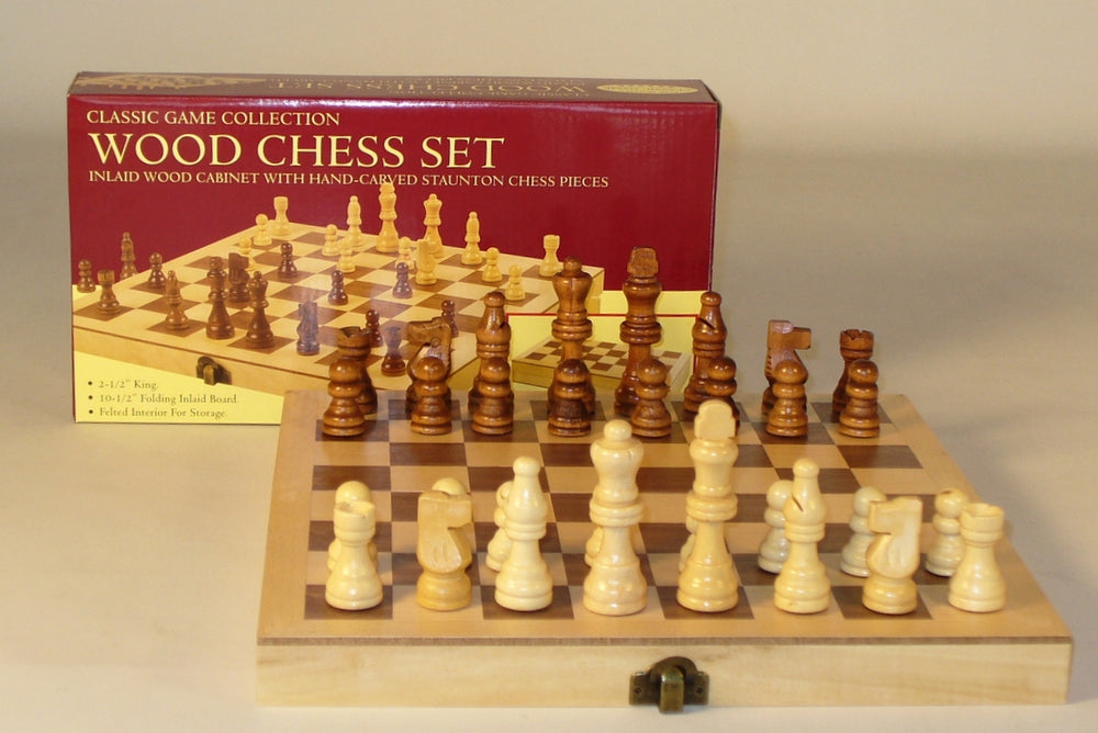 Chess Set 10.5in Wood Folding