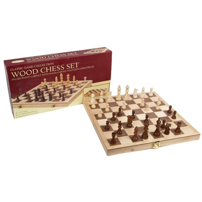 Chess Set Worldwise: 18in Folding Wood Set - Classic Game Collection