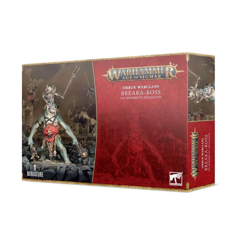 Warhammer Age Of Sigmar Orruk Warclans; Breaka-Boss On Mirebrute Troggoth