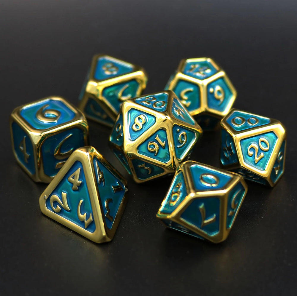 Dice DieHard Dice: Poly 7 set Polychrome Diaglyph Auric