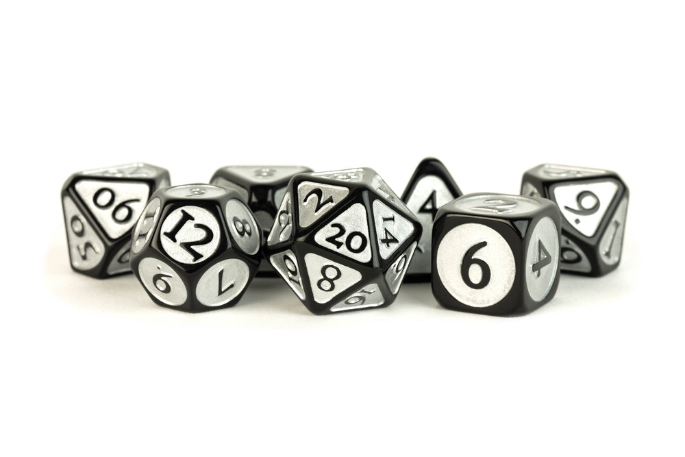 Dice Metallic Dice Co: Poly 7 Set Acrylic w/Enamel