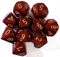 Dice Chessex: D10 Glitter Set of 10