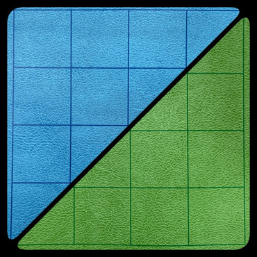 Battlemat Chessex: Reversible Squares Blue/Green (23½” x 26” Playing Surface)