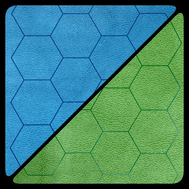 Battlemat Chessex: Reversible Hexes Blue/Green (23½” x 26” Playing Surface)