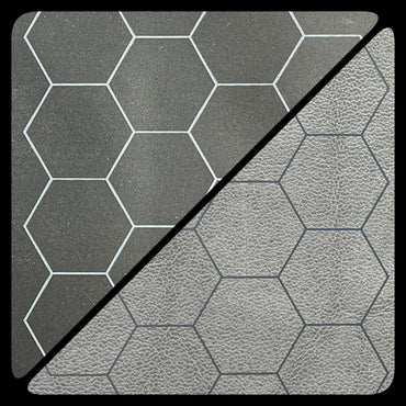 Battlemat Chessex: Reversible Hexes Black/Grey (23½” x 26” Playing Surface)
