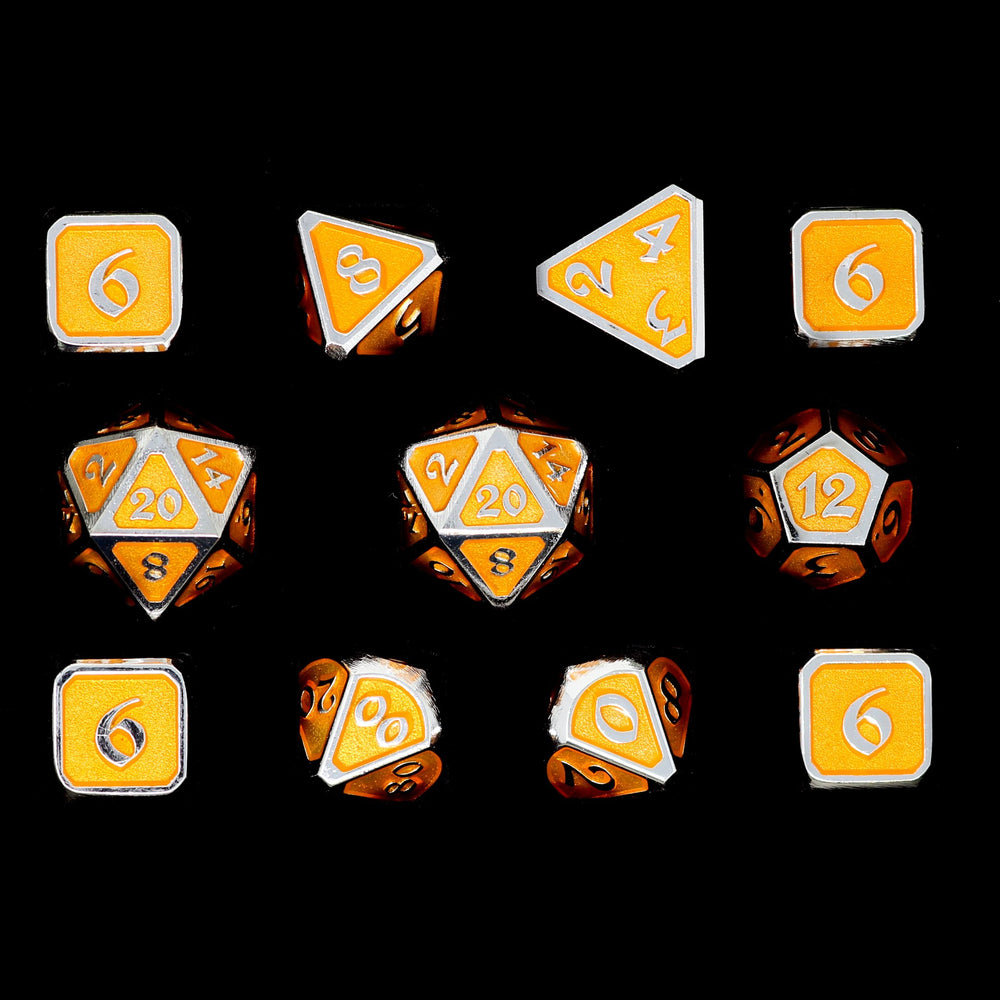 Dice DieHard Dice: Poly 11 Set Metal Mythica Platinum