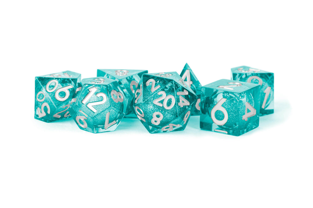 Dice Metallic Dice Co: Poly 7 Set Elixir - Sharp Edge Liquid Core