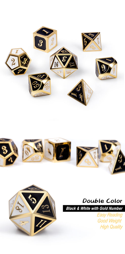 Dice DAD: Poly 7 Set Metal Double Color