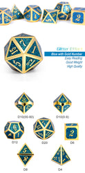 Dice DAD: Poly 7 Set Metal Glitter