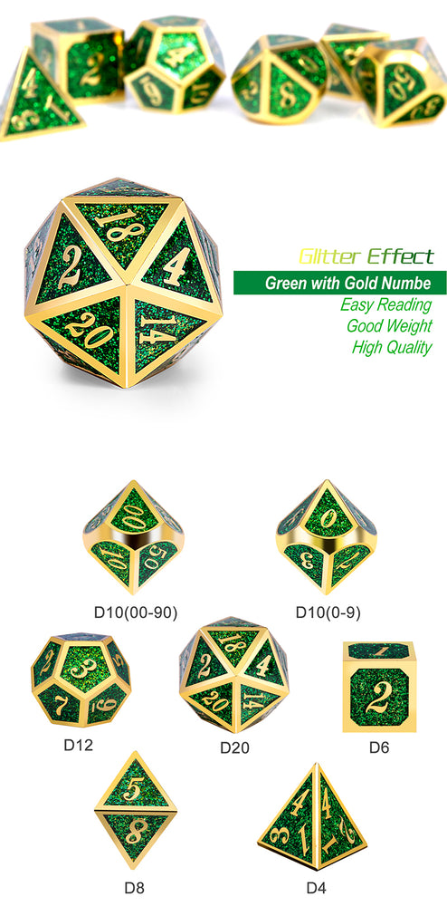Dice DAD: Poly 7 Set Metal Glitter