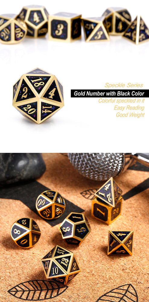 Dice DAD: Poly 7 Set Metal Speckle