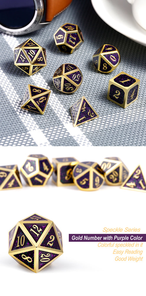 Dice DAD: Poly 7 Set Metal Speckle