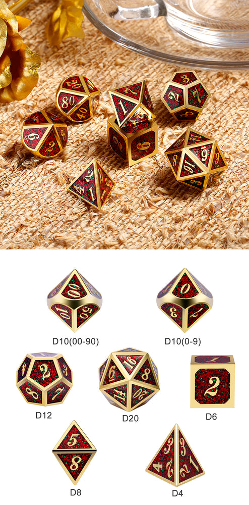 Dice DAD: Poly 7 Set Metal Speckle