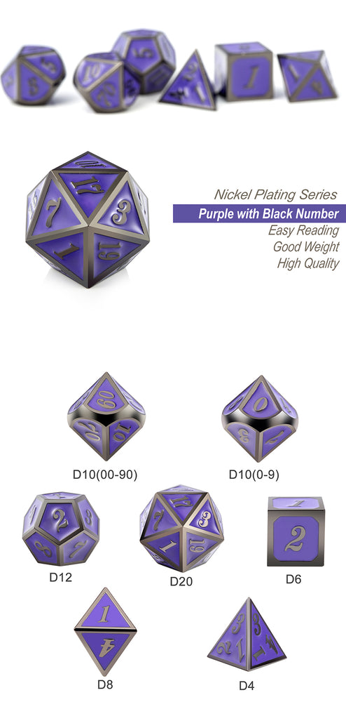 Dice DAD: Poly 7 Set Metal Nickel Plating