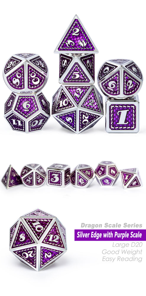 Dice DAD: Poly 7 Set Metal Dragon Scale