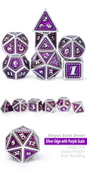 Dice DAD: Poly 7 Set Metal Dragon Scale