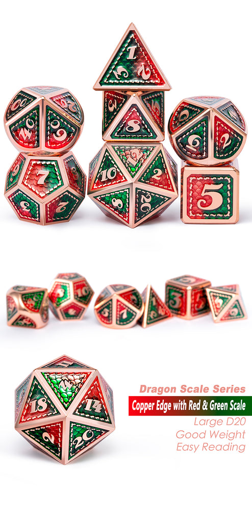 Dice DAD: Poly 7 Set Metal Dragon Scale