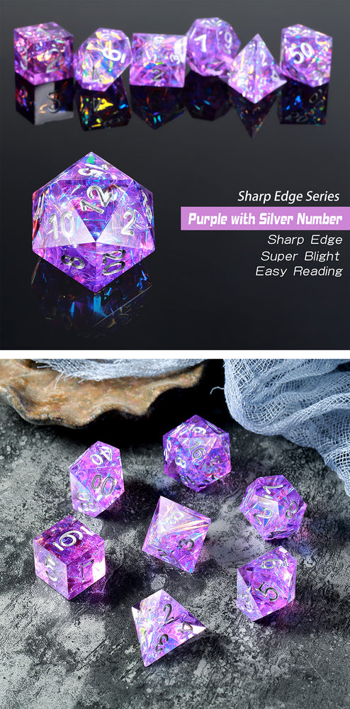 Dice DAD: Poly 7 Set Acrylic Sharp Edge