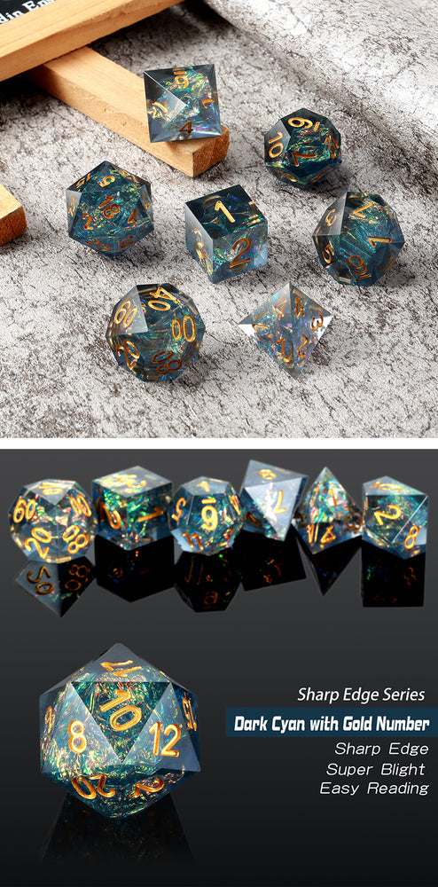 Dice DAD: Poly 7 Set Acrylic Sharp Edge