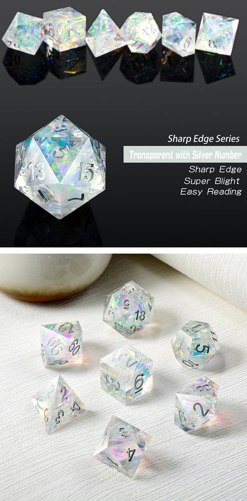 Dice DAD: Poly 7 Set Acrylic Sharp Edge