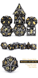 Dice DAD: Poly 7 Set Metal Hollow Dragon