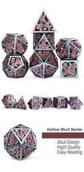 Dice DAD: Poly 7 Set Metal Hollow Skull