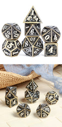 Dice DAD: Poly 7 Set Metal Hollow Skull