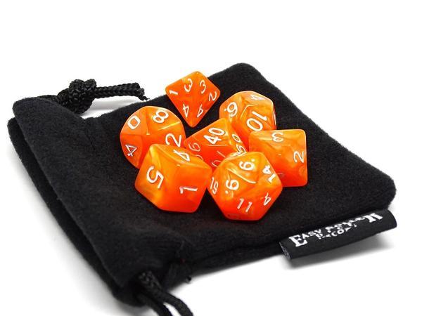 Dice Easy Roller: Poly 7 Set Marble w/Bag