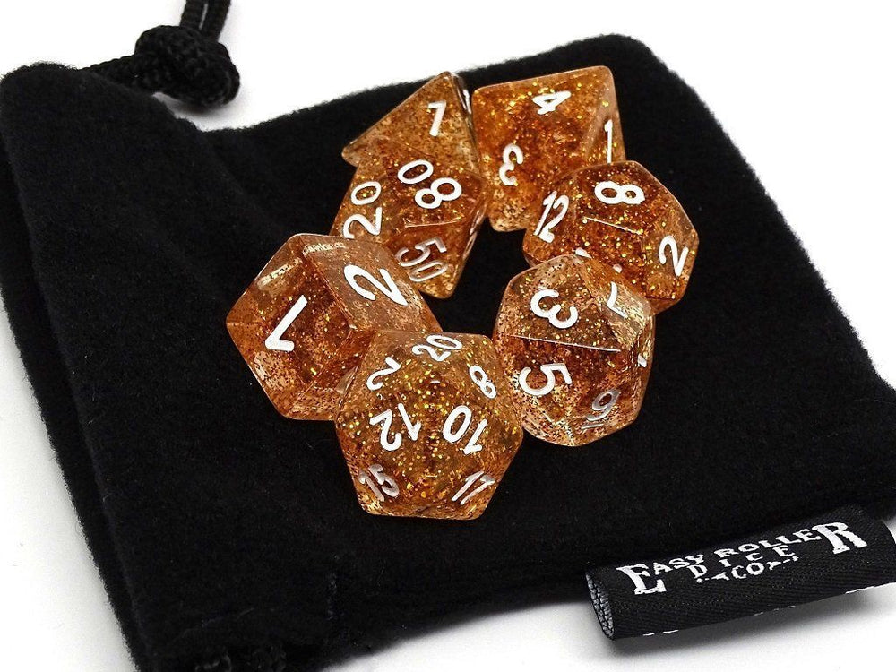 Dice Easy Roller: Poly 7 Set Sparkle w/Bag