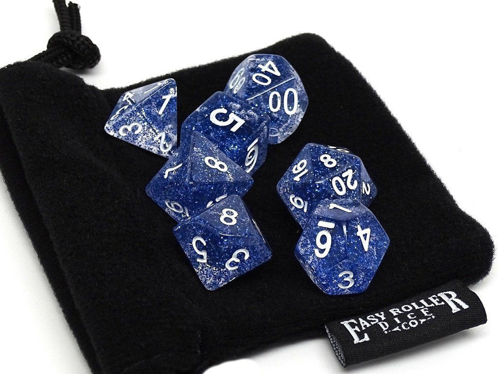 Dice Easy Roller: Poly 7 Set Sparkle w/Bag