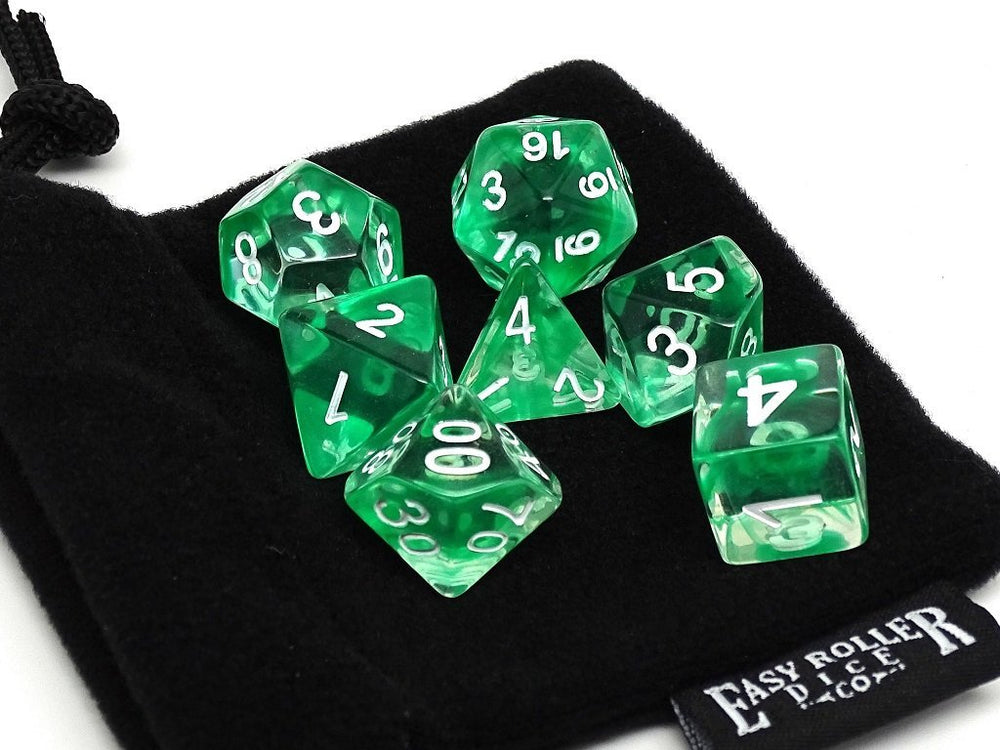 Dice Easy Roller: Poly 7 Set Glacier w/Bag