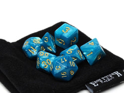 Dice Easy Roller: Poly 7 Set Marble w/Bag