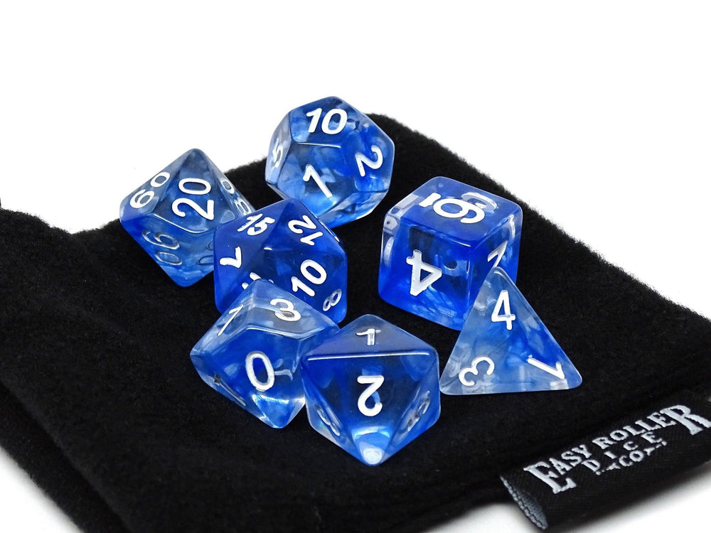 Dice Easy Roller: Poly 7 Set Glacier w/Bag