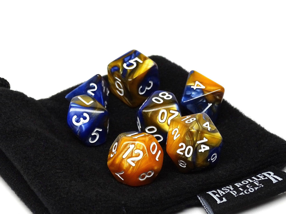 Dice Easy Roller: Poly 7 Set Granite w/Bag