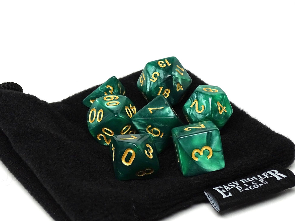 Dice Easy Roller: Poly 7 Set Marble w/Bag