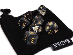 Dice Easy Roller: Poly 7 Set Marble w/Bag
