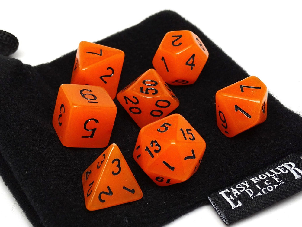 Dice Easy Roller: Poly 7 Set Glow in the Dark w/Bag