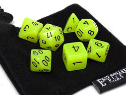 Dice Easy Roller: Poly 7 Set Glow in the Dark w/Bag