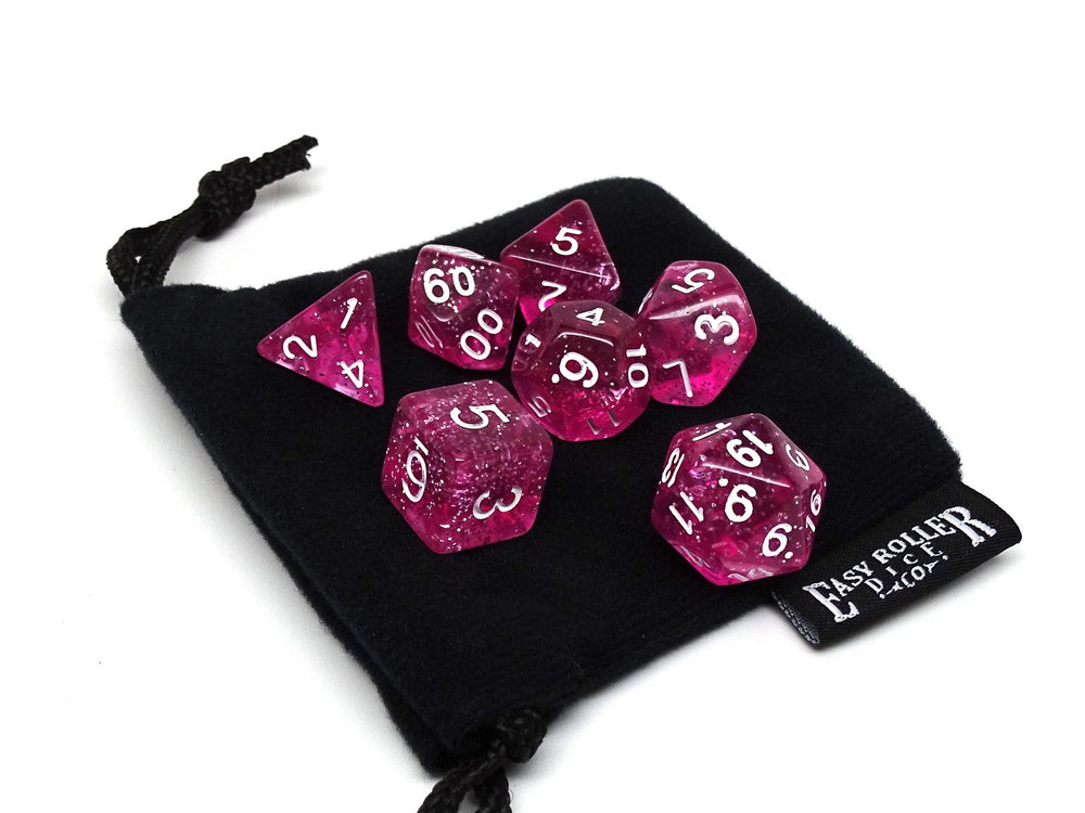 Dice Easy Roller: Poly 7 Set Sparkle w/Bag