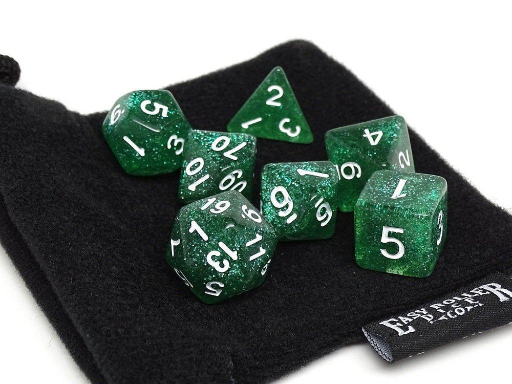 Dice Easy Roller: Poly 7 Set Sparkle w/Bag