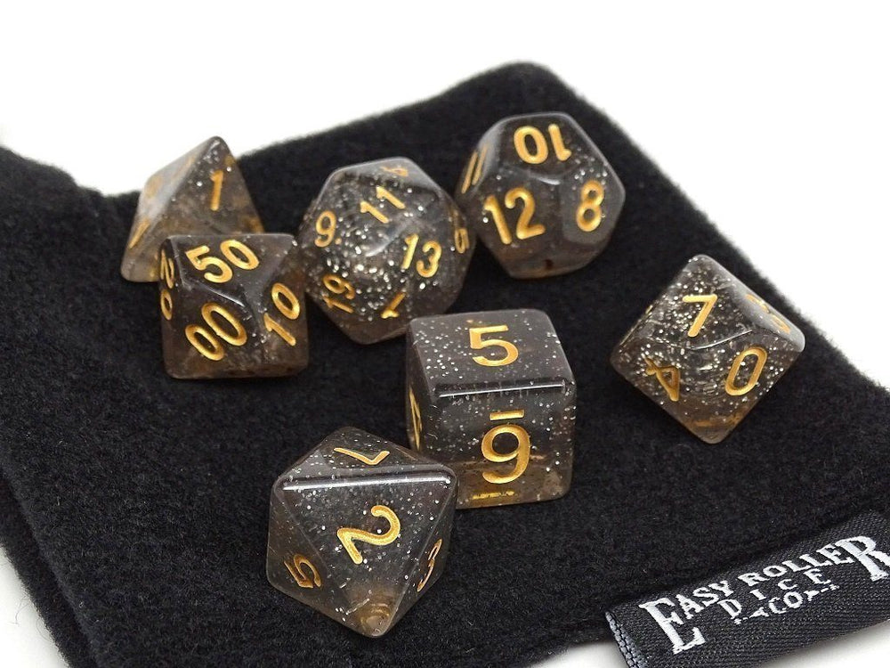 Dice Easy Roller: Poly 7 Set Sparkle w/Bag
