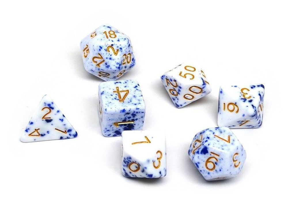 Dice Easy Roller: Poly 7 Set Speckle w/Bag