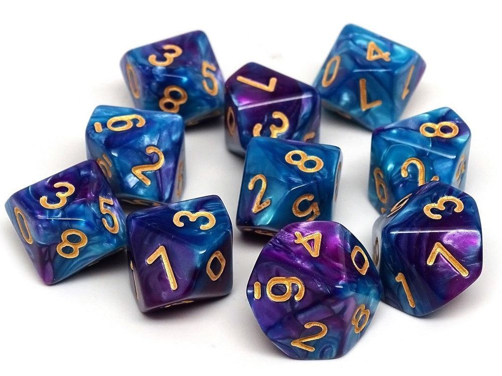 Dice Easy Roller: D10 set of 10 Swirl w/Bag