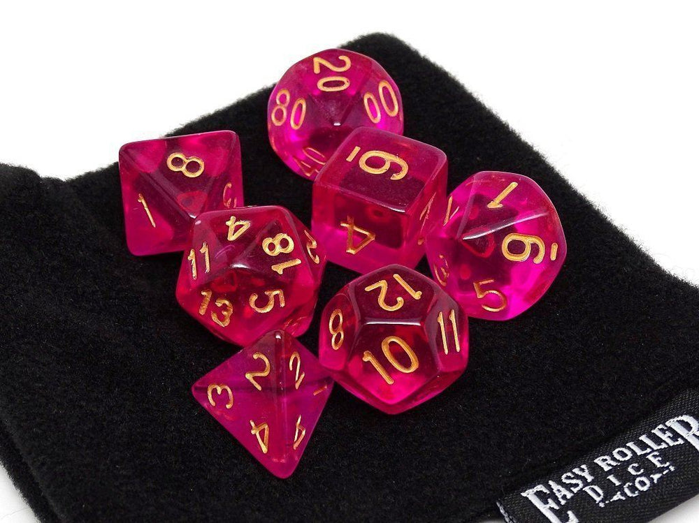 Dice Easy Roller: Poly 7 Set Translucent w/Bag