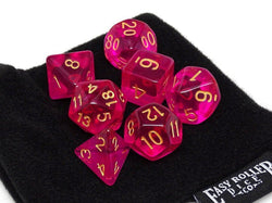 Dice Easy Roller: Poly 7 Set Translucent w/Bag