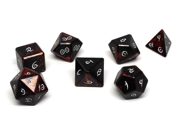 Dice Easy Roller: Poly 7 set Aluminum Elite Dice of the Elvenkind