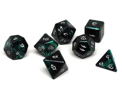 Dice Easy Roller: Poly 7 set Aluminum Elite Dice of the Elvenkind
