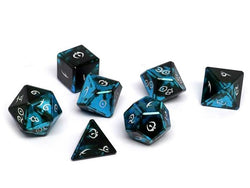 Dice Easy Roller: Poly 7 set Aluminum Elite Dice of the Elvenkind