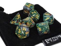 Dice Easy Roller: Poly 7 Set Marble w/Bag